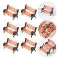 thumbnail image 3 of Miangastore 6 Pcs Modèles de Mini Bancs Maison de Poupée Mini Bancs Miniatures pour Parc, 3 of 9