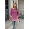 thumbnail image 5 of Zeagoo Womens Spring Tops 3/4 Sleeve Crew Neck T-Shirts Summer Business Dressy Work Blouses Vacation Outfits, 5 of 5