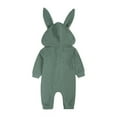 thumbnail image 4 of MIXUE Baby Girls Rompers Animal Bunny Easter Rabbit Ear Hoodie Long Sleeve With Zipper Bodysuits Streetwear,Green,9-12 Months, 4 of 9