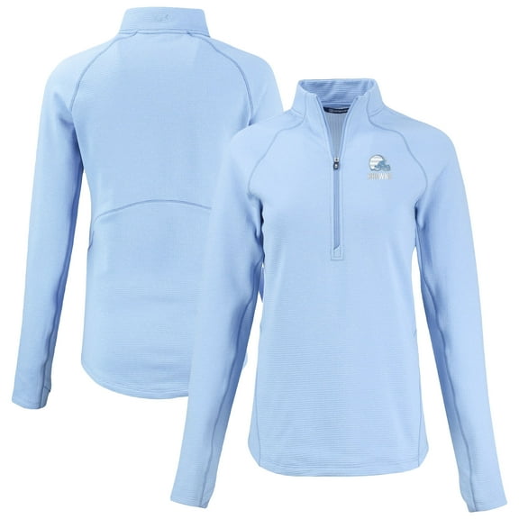 Women's Cutter & Buck  Powder Blue Cleveland Browns Peshastin Eco Fleece Recycled Half-Zip Top