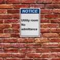 thumbnail image 5 of Industrial Caution Sign No Admittance Sign (Utility room No admittance) 8 in" x 12 in" UV Resistant Indoor Outdoor Workplace Industrial Caution Warning Sign, 5 of 7