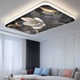 thumbnail image 2 of Black Gold Flower Fluorescent Light Covers, Gradient Luxurious Floral Botanical Magnetic Light Covers for Ceiling Lights, Fluorescent Ceiling Shade Filters for Classroom Bedroom Office 4x2Ft x 1PCS, 2 of 8