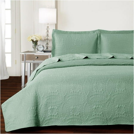 Mellanni Bedspread Coverlet Set - King \/ Cal King \/ Olive Green - Walmart.com