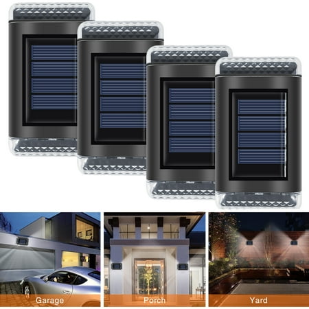 

IXTIX 4pcs Solar Up and Down Light for Outdoor LED Solar Wall Light Auto ON/OFF Solar Fence Light IP55 Waterproof Solar