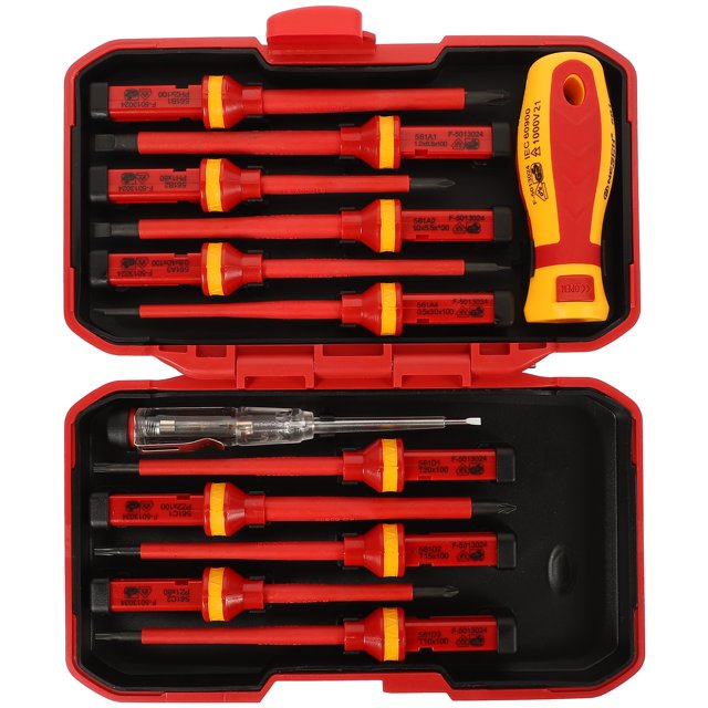 MasteelfCA 13pcs 1000V Insulated Screwdrivers Set and Magnetic Slotted Pozidriv Torx Bits Electrician Tools Hand Tools