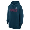 thumbnail image 2 of Women's G-III 4Her by Carl Banks  Navy Atlanta Braves Dot Print Pullover Hoodie, 2 of 3