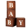 thumbnail image 1 of Cajas de madera para baby shower para decoración de fiesta, tamaño WLMALL, 4 bloques, 1 of 7