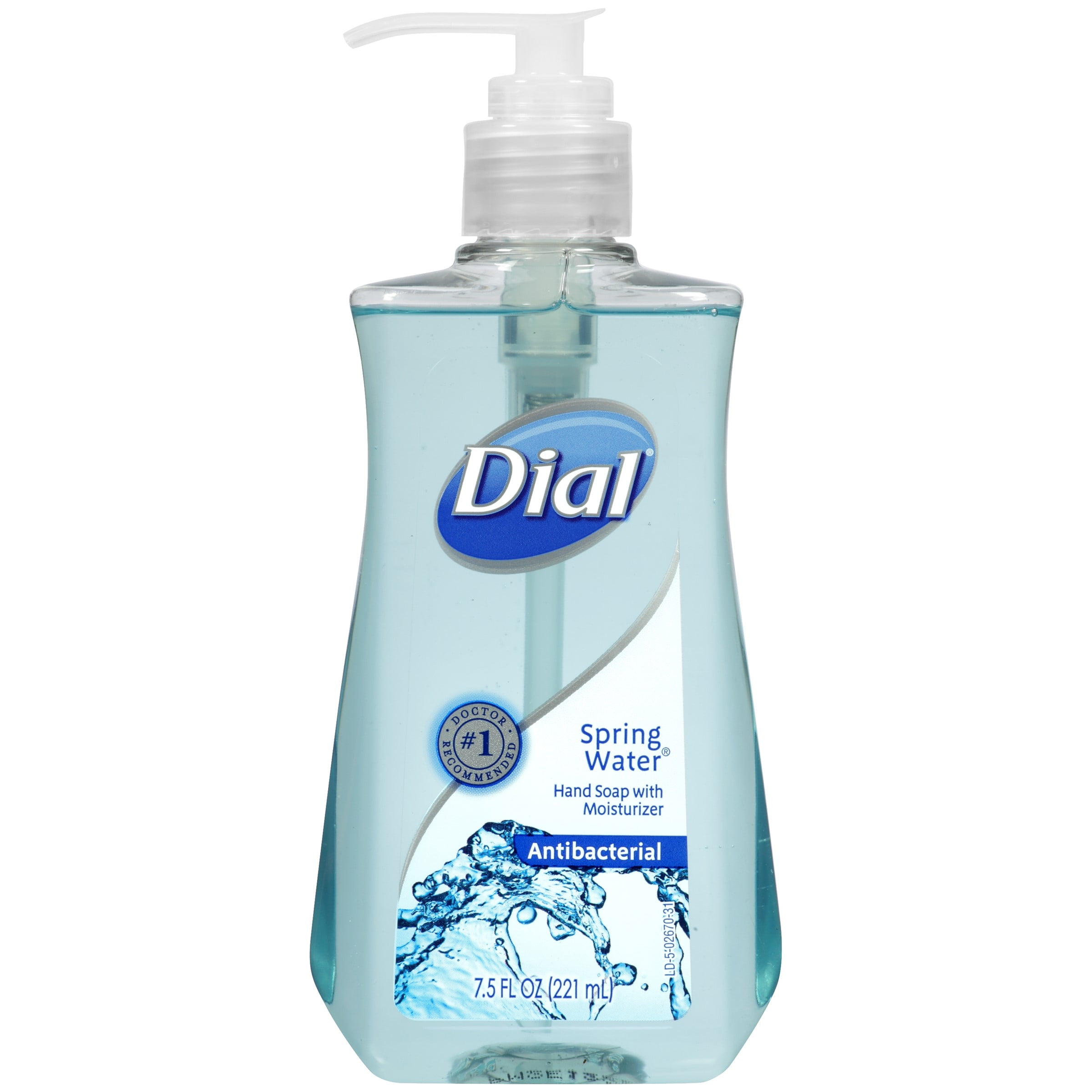 Dial Antibacterial Liquid Hand Soap, Spring Water, 7.5 Oz, 6 Pack