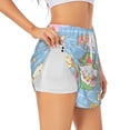 thumbnail image 3 of Lsque Sanrio Printed Women's Running Shorts with Liner Pockets,Elastic Quick Dry Workout Athletic Gym Yoga Shorts,Womens High Waist Shorts-XX-Large, 3 of 9