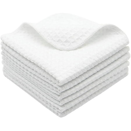 

Waffle Weave Kitchen Towels Thick Microfiber Dish Drying Towels Absorbent Tea Towels Hand Towel Lint Free