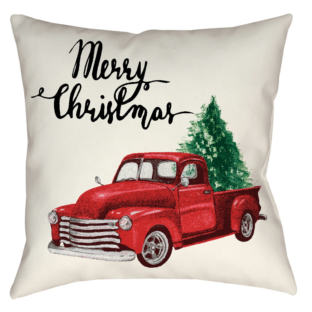 Mainstays Christmas Truck Toss Pillow 