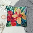 thumbnail image 2 of Shiartex Hibiscus Flower Throw Pillow Covers , Square  Plush Hawaiian Pillow Covers, Tropical Outdoor Pillows Covers, Hawaii Decor for Bedroom, Sofa, Living Room White, 2 of 5