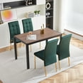 thumbnail image 2 of Dining Chairs Set of 2, Velvet Upholstered Accent Chairs with Tufted Back and Gold Metal Legs, 2-Pieces Modern Chairs High Back Nordic Kitchen Chairs for Dining Room Kitchen Vanity Patio, Green, 2 of 6