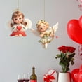 thumbnail image 1 of Colgante de Ángel Acrílico con Forma de Corazón para San Valentín. Ideal Como Llavero para Espejo Retrovisor de Coche o Mochila. Ideal para Decorar El Día de San Valentín., 1 of 7