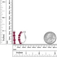 thumbnail image 2 of Gem Stone King 3.73 Cttw Red Ruby Hoop Earrings for Women | 925 Sterling Silver | Gemstone July Birthstone | Round 4MM and 3MM | Fine Jewelry Gifts for Her Mom Women Wife, 2 of 4