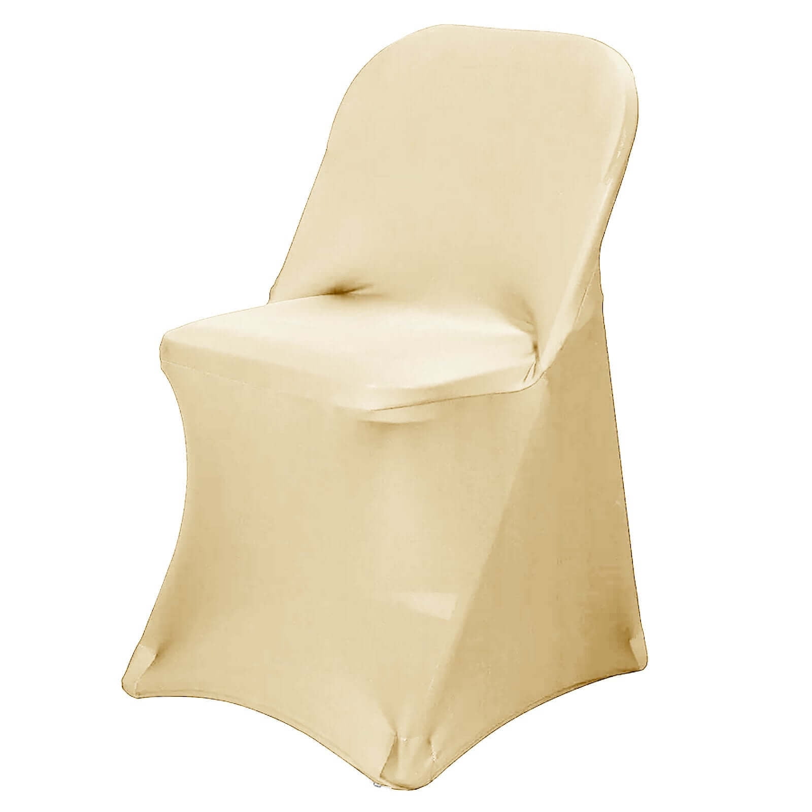 Efavormart 10PCS Stretchy Spandex Fitted Folding Chair Cover Dinning Event Slipcover For Wedding Party Banquet Catering - Champagne