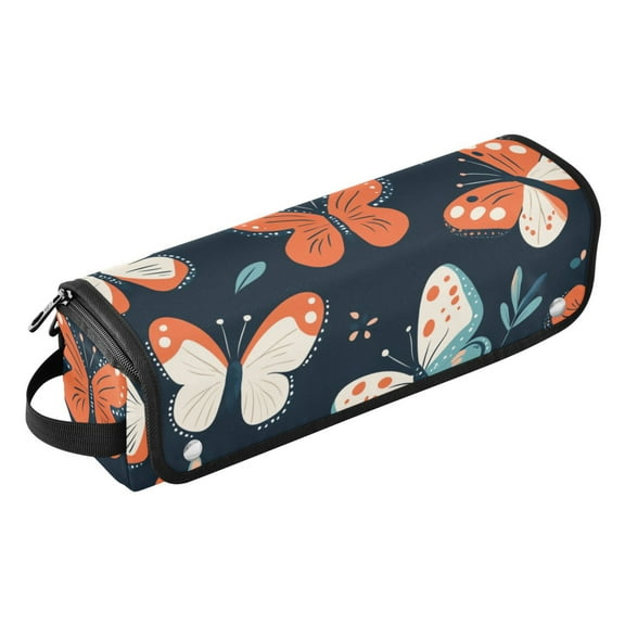 Hair Tool Travel Bag with Heat Resistant Mat for Flat Iron, Straighteners, Curling Iron, Makeup, Toiletries & Haircare Accessories, Portable Hot Tools Organizer with Hangdbag. Butterfiles