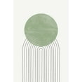 thumbnail image 2 of The Miuus Studio 13x18 White Modern Wood Framed Museum Art Print Titled - Green Moon No1., 2 of 4