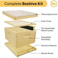 thumbnail image 2 of Mann Lake Traditional Complete 10-Frame Bee Hive Kit, Fully Assembled 9⅝” Deep Hive Body with 10 Frames, Beeswax-Coated Foundation, Telescoping Cover, Bottom Board & Reducer, Made in USA, Unpainted, 2 of 7