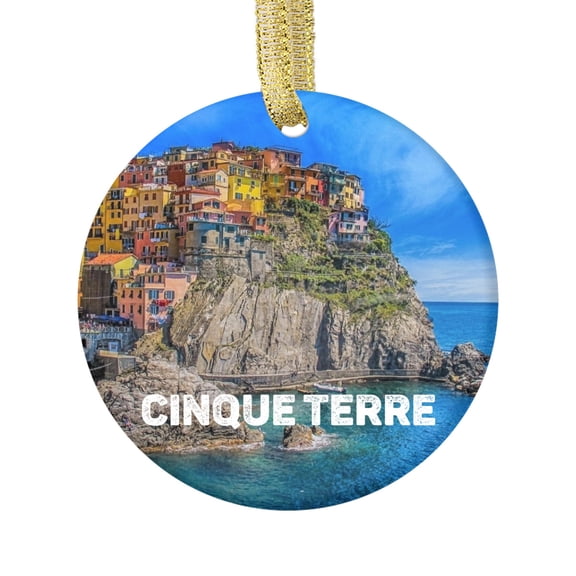 Cinque Terre La Spezia Italy Italian Travel Souvenir Landmark Vacation Keepsake Ceramic Christmas Ornament Xmas Holiday Tree Gift