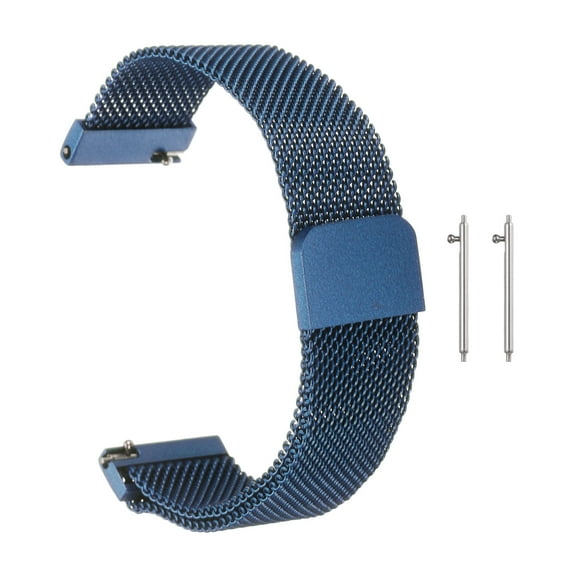 Uxcell Stainless Steel Mesh Watch Band 18mm Quick Release Metal Replacement Adjustable Watch Strap with Magnetic Buckle for Men Women, Blue