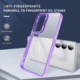 thumbnail image 6 of Compatible with Samsung Galaxy S24 Plus Case Clear Case with Camera Hidden Kickstand Foldable Stand Men Women Girls Phone Case Slim Soft TPU Translucent Shockproof Phone Cover, Light Purple, 6 of 16