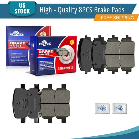 YXPCARS 8PCS Front Rear Ceramic Brake Pads (D2380, D2381), Brake Pads Set for 2021 - 2023 Kia Sorento All Models