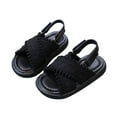 thumbnail image 2 of UngA Sandals for Kids Girls Girls Sandals Open Toe Princess Flat Sandals Summer Shoes Toddler/Little Kid Princess Shoes(Black,Size 11.5), 2 of 4