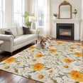 thumbnail image 2 of 5'x8' Area Rugs, Spring Daisy Indoor Outdoor Area Rug for Living Room Bedroom, Country Vintage Yellow White Floral Leaf Washable Bathroom Rugs Kitchen Floor Carpet Mats Home Decor Aesthetic, 2 of 8