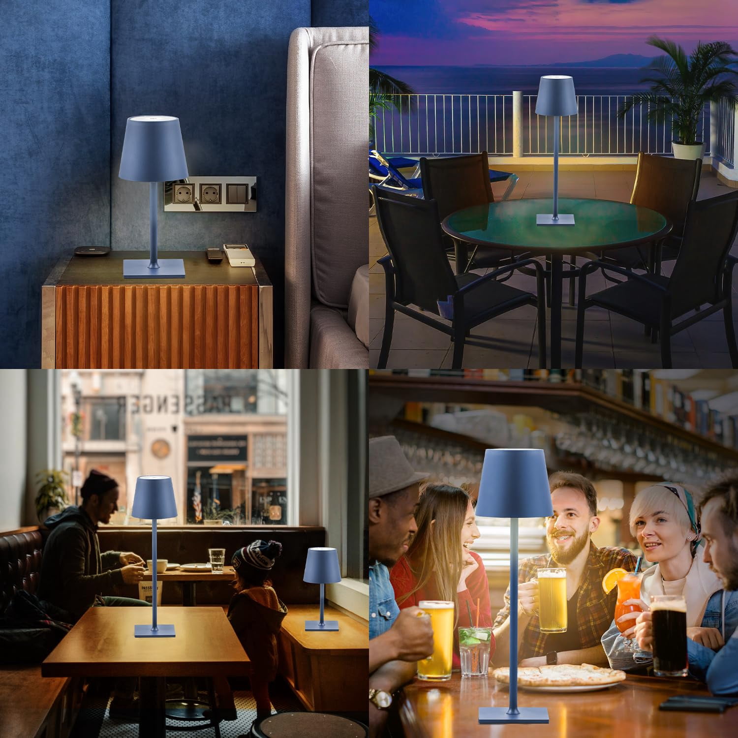 2 Pack Cordless Table Lamps  3 Colors Stepless Dimming 5000mah Rechargeable Led Desk Lamp For Bedroom/couple Dinner/desk/cafe/dining Room/terrace