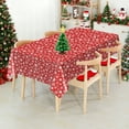 thumbnail image 4 of Christmas Tablecloth Disposable Table Cover, 137x274cm Plastic Snowflake Christmas Tree Reindeer Print Waterproof Oil-Proof Instant Holiday Dining Cute Holiday Party Table, 4 of 6