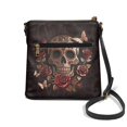 thumbnail image 2 of DISNIMO Skull Rose Print Crossbody Handbag Butterfly Print Messenger Hand Bag Purses for Women PU Leather Satchel Shoulder Bag Zipper Closure, 2 of 7