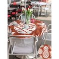 thumbnail image 5 of Outdoor Tablecloth with Umbrella Hole for Patio/Picnic/Party/Camping, Red Pineapple Waterproof Table Cloth Round Cover Washable, Tropical Summer Botanical Fruits (Dia 54"), 5 of 9
