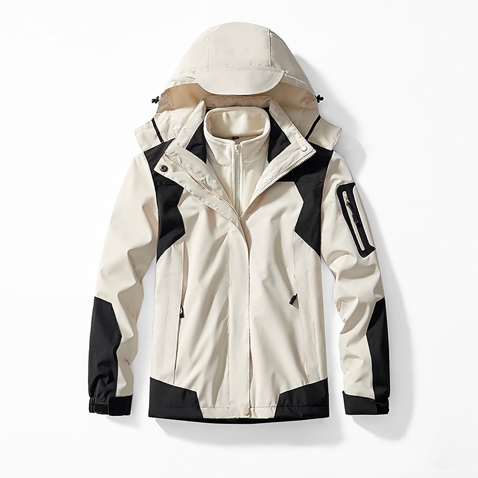 Dianli Rain Jacket Coat with Hood Long Sleeve Casual Fashion