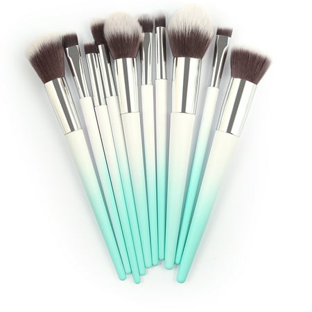 Makeup Brushes Premium Makeup Brush Set Synthetic Kabuki Cosmetics Foundation Blending Blush Eyeliner Face Powder Brush Makeup Brush Kit 10pcs White (Best Synthetic Foundation Brush)