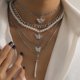 thumbnail image 3 of Collar de cadena de hueso de serpiente dorada para mujeres y niñas con candado helado, 3 of 5