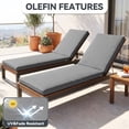 thumbnail image 3 of YEERSWAG Outdoor Chaise Lounge Cushions, 72x21x3 inch Lounge Chaise Cushion with Ties, High Density Foam Patio Chaise Lounge Chair Cushion for Outdoor Patio, Gray, 3 of 10
