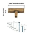 thumbnail image 4 of Goo-Ki 6-Pack Vintage Brass Drawer Handles Single Hole Centers Straight Bar Pull Knob for Kitchen Cabinets and Dresser Drawers, 4 of 5