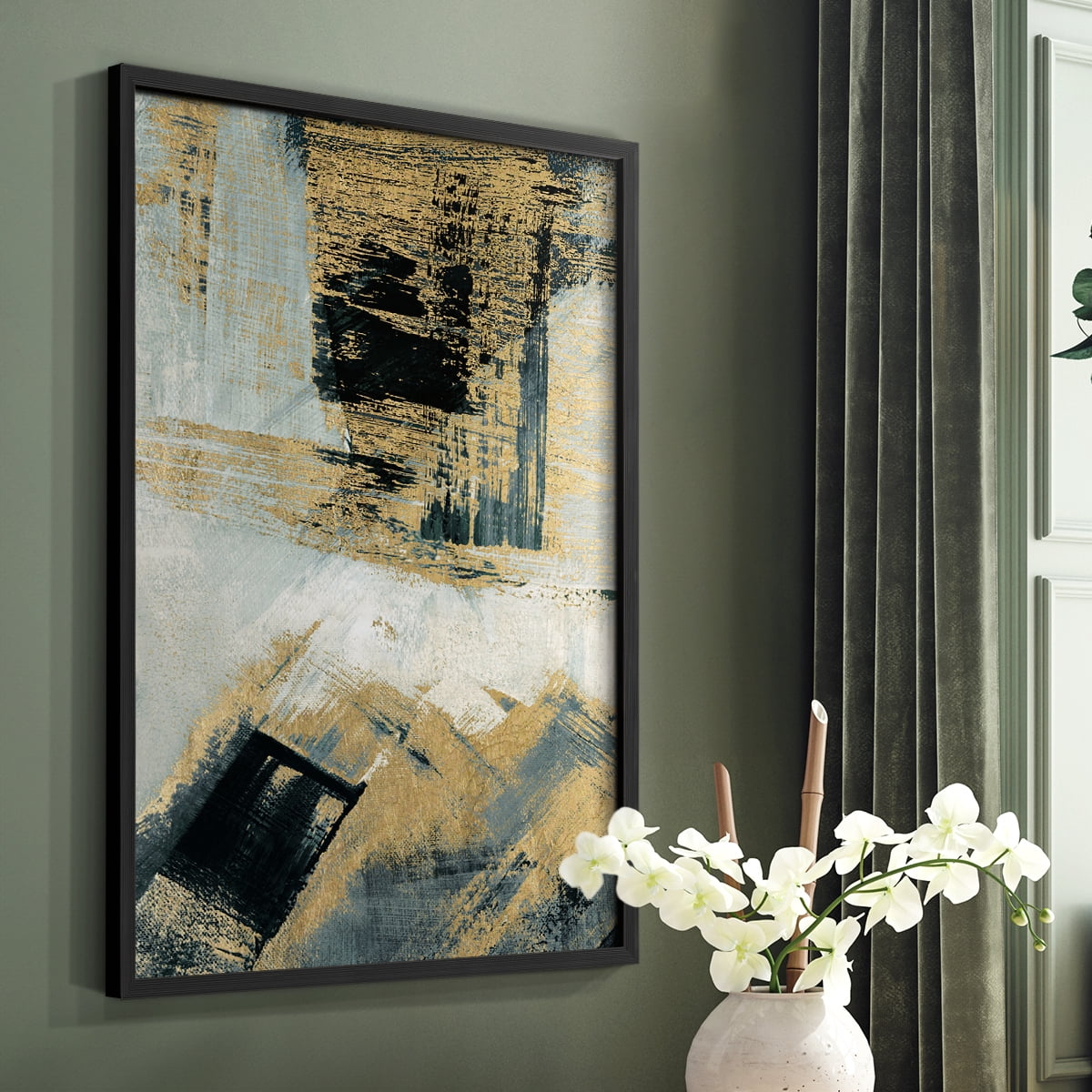Southern Flow in Black Solid Wood 22 x 28 Framed Print