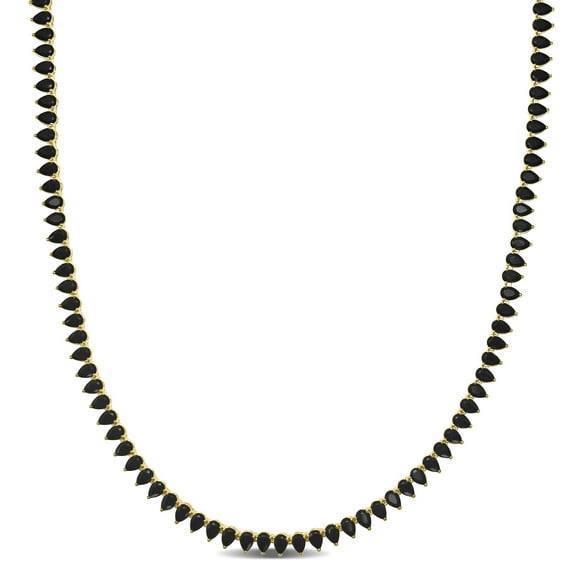 Everly Women's Created Spinel Yellow Gold Plated Tennis Necklace