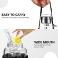 thumbnail image 3 of 40 oz Glass Water Bottles - Large, Clear, Borosilicate Glass Water Bottle with Stainless Tea Infuser - Cup-Function Lid, Neoprene Sleeve, Strap - Wide Mouth BPA free, for Tea, Beverages, Juice, 3 of 6