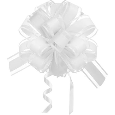 Large Pull Bows for Gift Wrapping - 20 Pcs in White for and Wedding