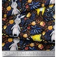 thumbnail image 2 of Soimoi Viscose Chiffon Fabric Fox & Bunny Kids Print Fabric by The Yard 42 Inch Wide, 2 of 3