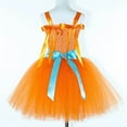 thumbnail image 7 of FYEGRE Elegant Kids Performance Set Fairy Party Outfit Court Style Tutu Skirt Dress For Girls Orange XS=12M, 7 of 7