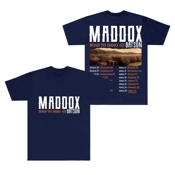 Maddox Batson Road To Indio Tour Camisetas Verano Unisex Moda Camiseta de manga corta
