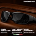 thumbnail image 4 of GRINDERPUNCH Super Dark CAT 4 Polarized Sunglasses for Men and Women, Blackout Lenses for Light Sensitivity, Wrap Around, Gloss Black, 4 of 8