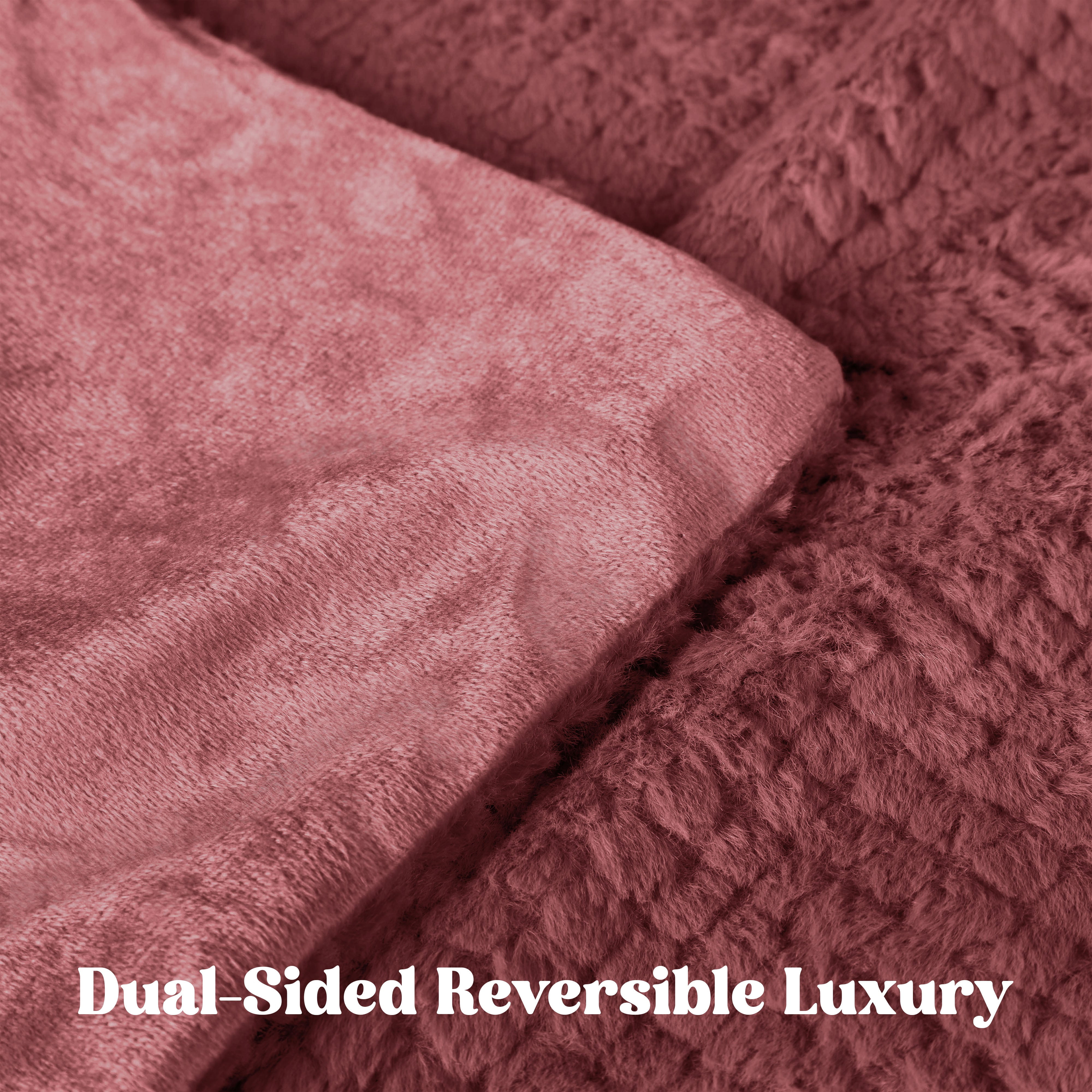 Superior Victoria Ultra-Soft Fluffy Fleece Blanket, Twin Size, Dusted Rose