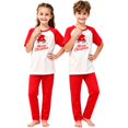 thumbnail image 6 of XUNKUSGA Matching Family Christmas Pajamas Set Classic Print Short Sleeve Top and Long Pants Sleepwear sets Matching Xmas Jammies for Family Photoshoot Home Lounging,Size 11-12 Years, 6 of 7