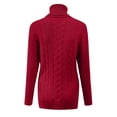 thumbnail image 7 of FYDUU Womens 2025 Fall Sweaters Womens' Turtleneck Long Sleeve Knit Sweaters Solid Color Slim Fit Casual Pullover Sweater Tops Soft Knit Sweaters, 7 of 7
