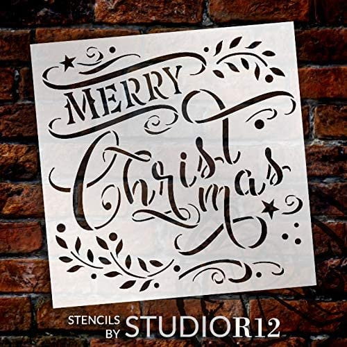 merry christmas stencil by studior12 diy winter holiday